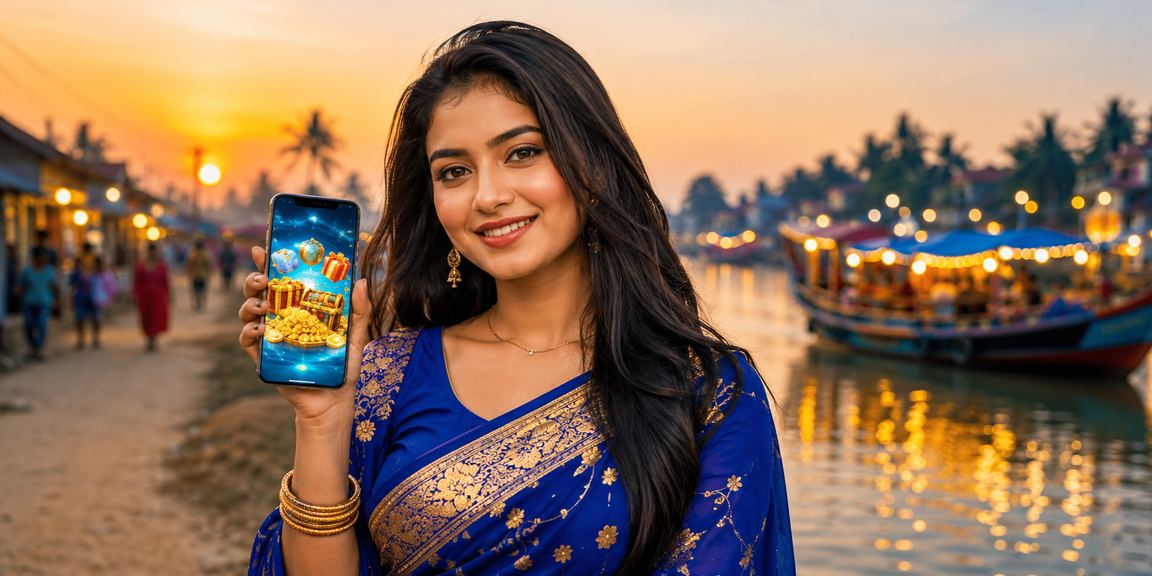 A Bangladeshi model in Cumilla enjoying a deposit bonus on the ak 44 platform