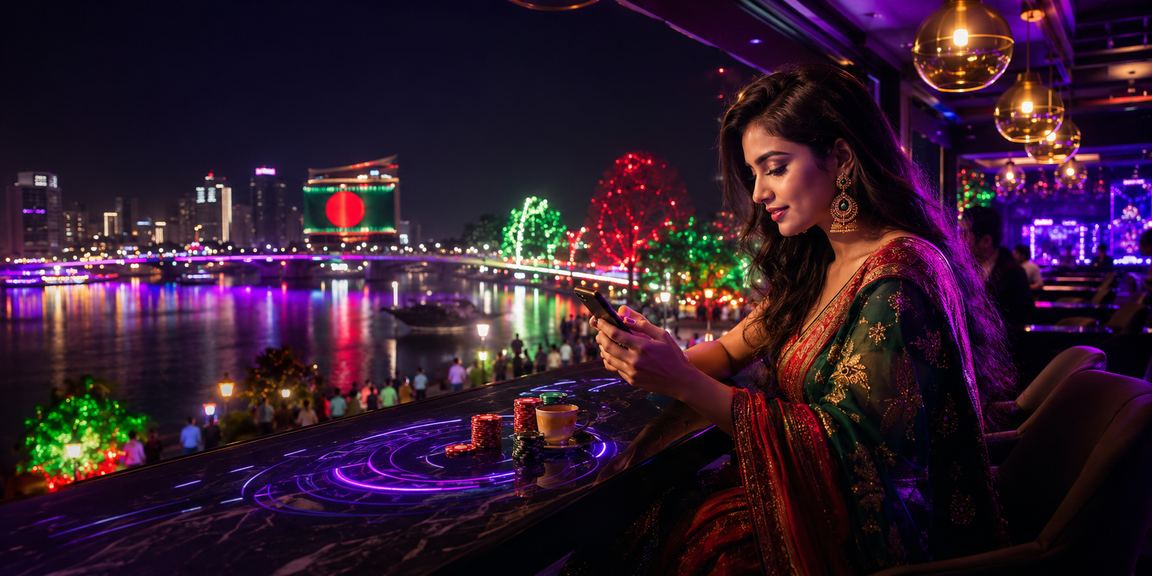 ঢাকায় মোবাইলে জ্যাকপট গেম খেলছেন একজন খেলোয়াড়