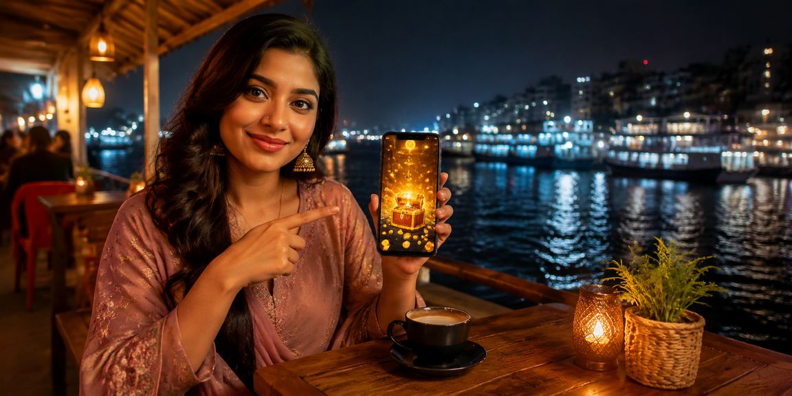 ঢাকায় মোবাইলে ak 44 গেমিং প্ল্যাটফর্ম ব্যবহার করছেন একজন বাংলাদেশি ব্যবহারকারী