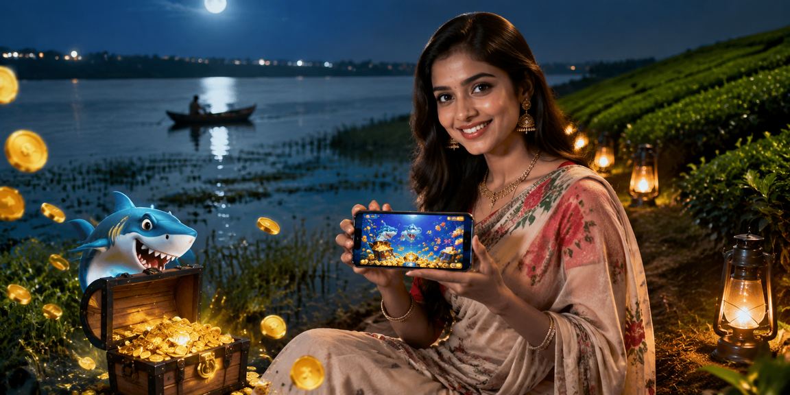 ময়মনসিংহের চা বাগানে ak 44 ফিশিং গেম উপভোগ করছেন একজন বাংলাদেশি খেলোয়াড়